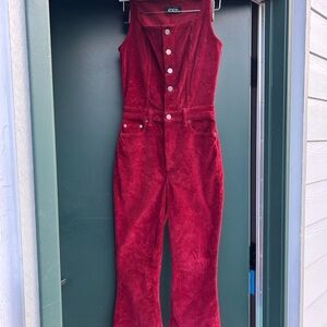 Etica Red Corduroy Jumpsuit